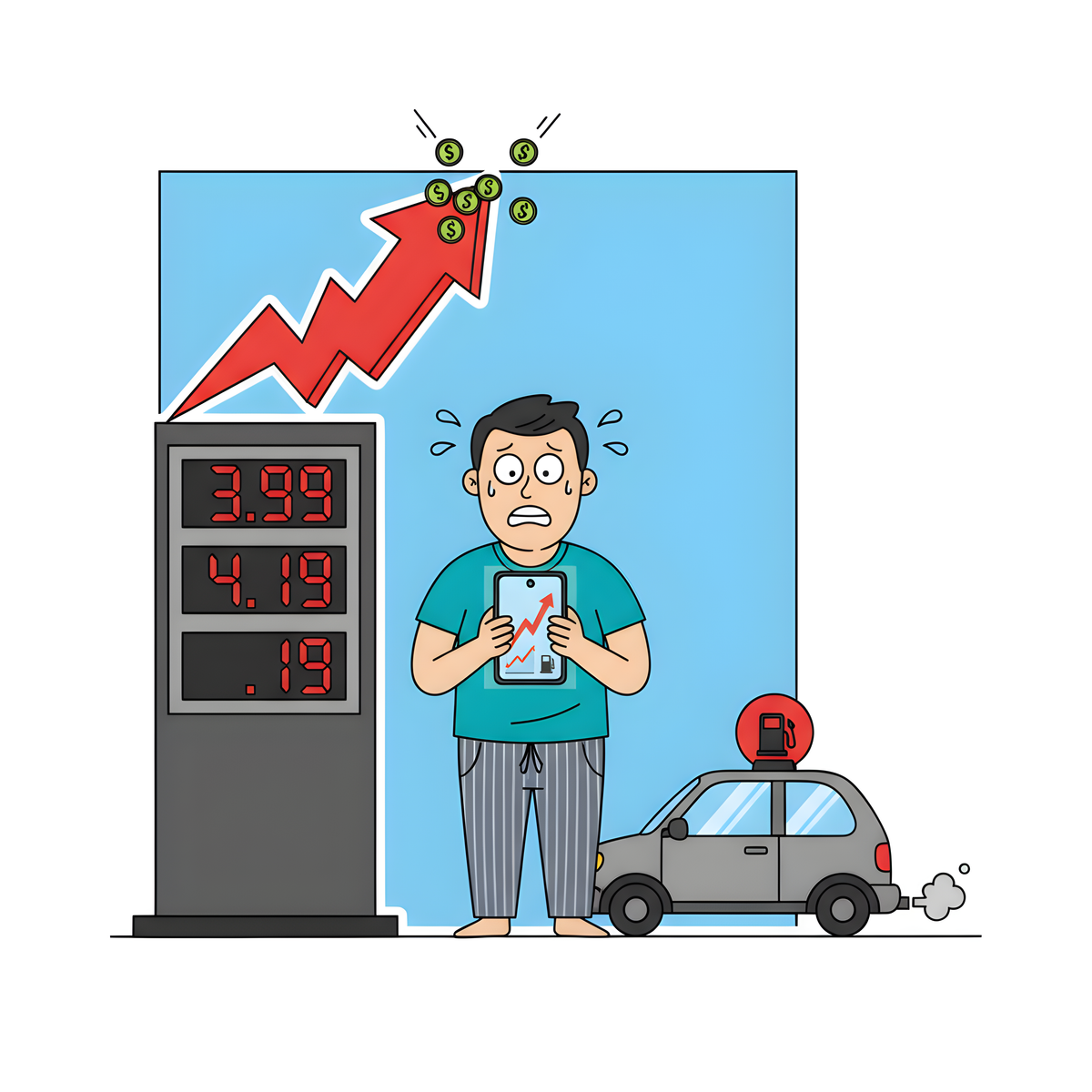 Fuel App Day Traders - Petrol Price Stress T-Shirt